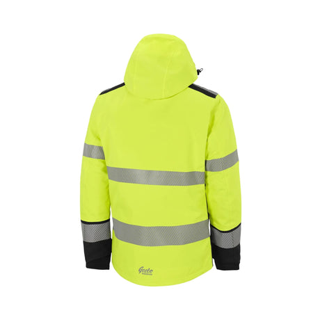 Vind- og vanntett jakke fra Gesto Workwear med refleksdetaljer og praktiske lommeløsninger for ekstra synlighet og sikkerhet.