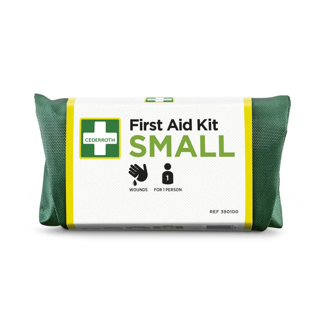 Cederroth First Aid Kit Small: Praktisk førstehjelpssett for én person.